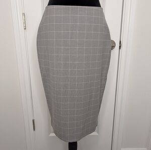 Vintage Express Gray Checkered Pencil Skirt